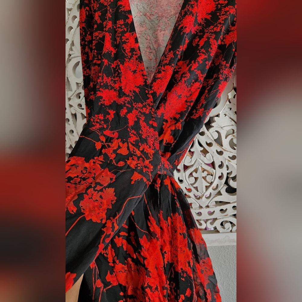 DVF DIANE VON FURSTENBERG IRINA FLORAL FIT & FLARE DRESS SIZE 14 - Picture 10 of 13
